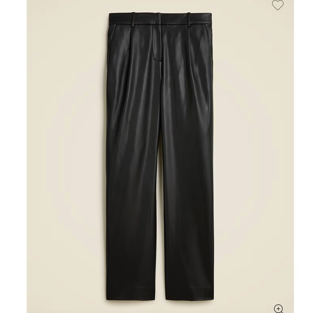 NWT J. Crew‎ Straight-Leg Essential Pant in Faux Leather Black Size 00 - Picture 3 of 8